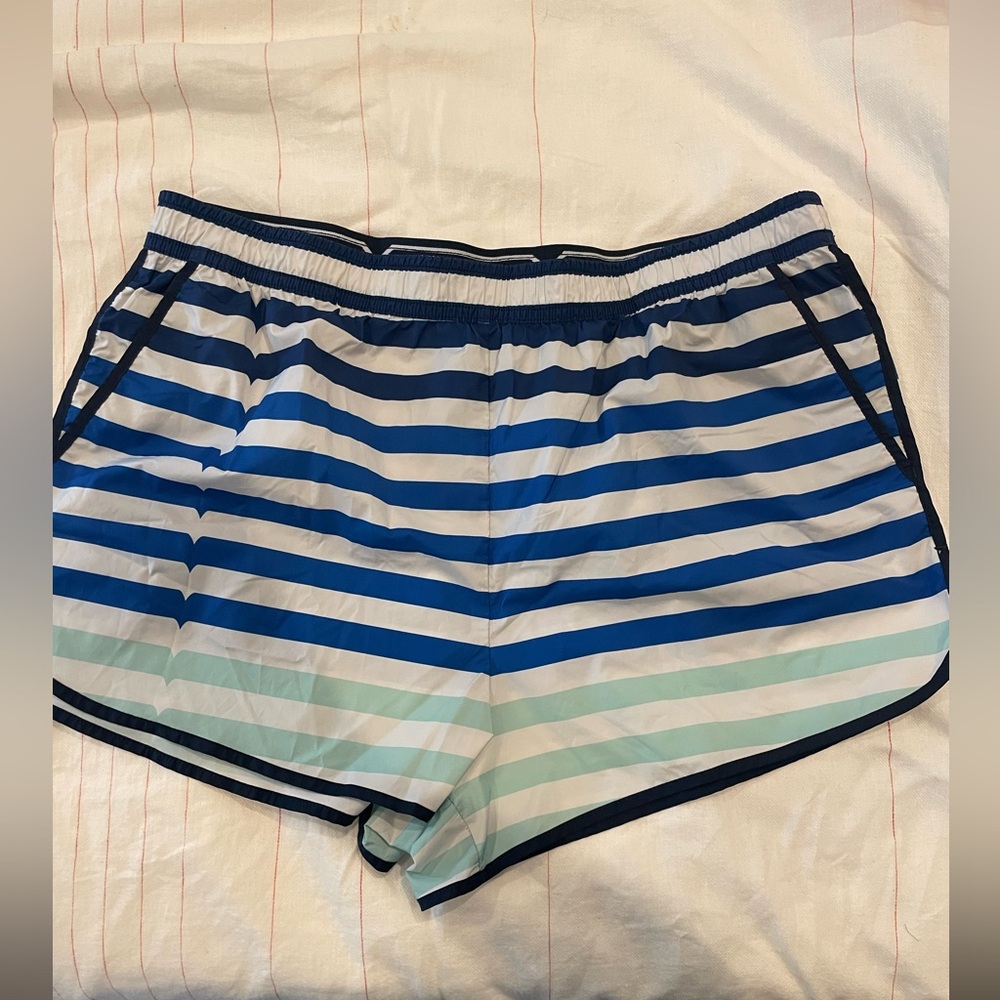 Hunter Women's Striped Swim Shorts - Blue and White